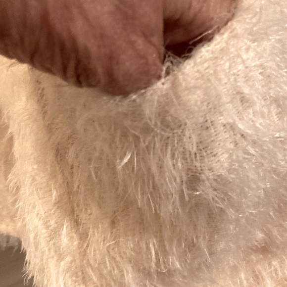 Cream fuzzy , Cosy cardigan open sweater - Picture 2 of 7